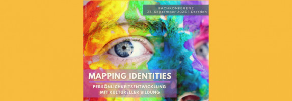 Dargestellt ist ein mit bunten Farben bemaltes Gesicht