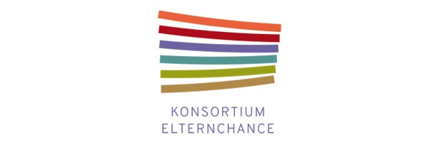 Bunte horizontal verlaufende Streifen über dem Text 